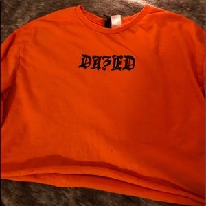 “Dazed” Crop Bright Orange Tee
